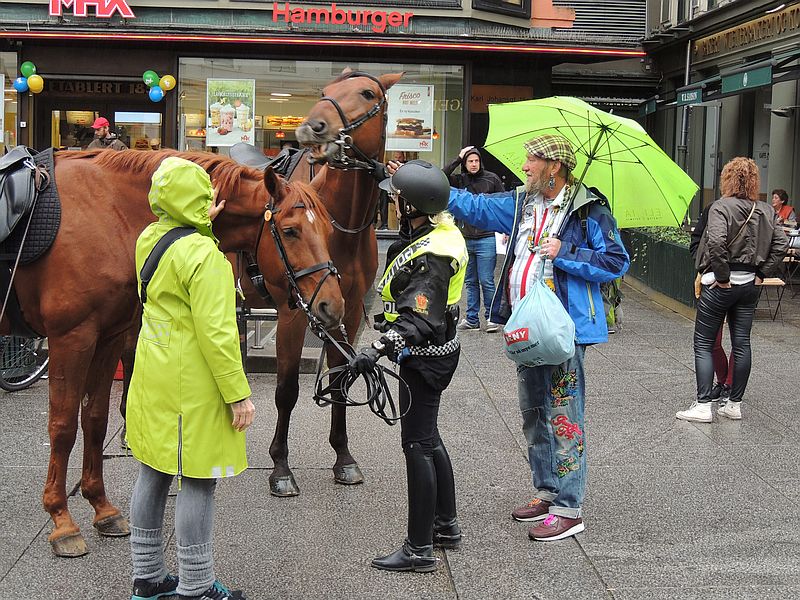 Polizistin mit Pferd